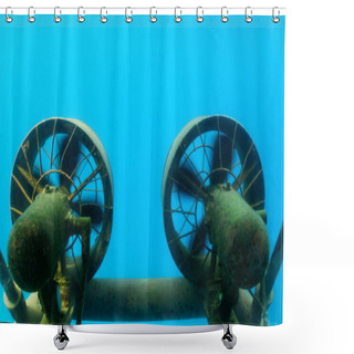Personality  Propellers Of Submarine Shower Curtains