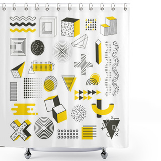 Personality  Memphis Graphic Retro Funky Graphic Vector Illustration Shower Curtains