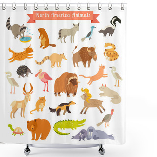 Personality  North America Animals Shower Curtains