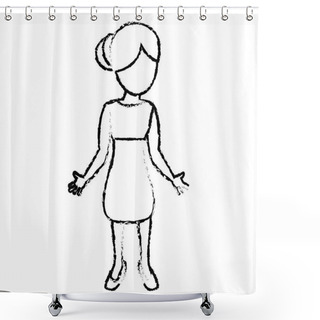 Personality  Sketch Woman Mother Character Shower Curtains