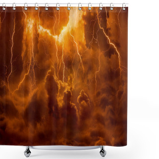 Personality  Hell Realm, Bright Lightnings In Apocalyptic Sky, Judgement Day, Shower Curtains