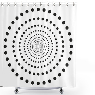 Personality  Concentric Dots In Circular Form. Abstract Vector Texture Background Shower Curtains