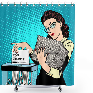 Personality  Paper Shredder Top Secret Document Destroys The Secretary Shower Curtains