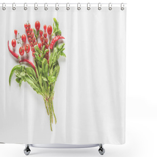 Personality  Bouquet Different Vegetables Shower Curtains