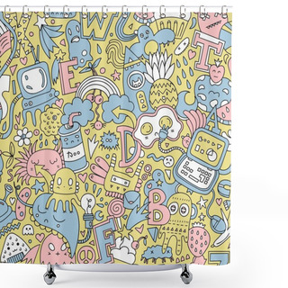 Personality  Detailed Doodle Pattern Shower Curtains