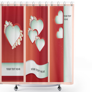 Personality  Vector Valentine Greeting Card. Shower Curtains