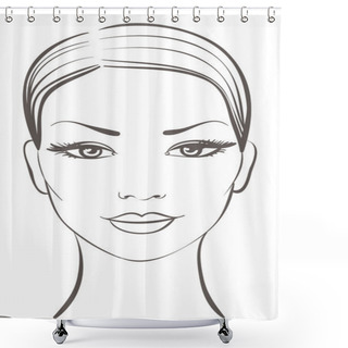 Personality  Beautiful Woman Face Shower Curtains
