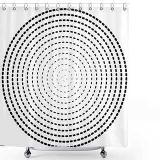 Personality  Dashed Lines Concentric, Radial Circles. Periodic, Segmented Lin Shower Curtains