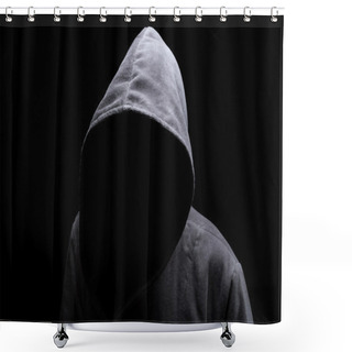 Personality  Hooded Man In The Shadow Shower Curtains