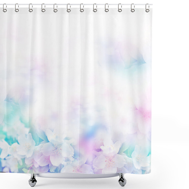 Personality  White jasmine. The branch delicate spring flowers shower curtains