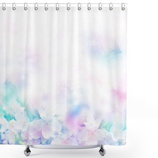 Personality  White Jasmine. The Branch Delicate Spring Flowers Shower Curtains