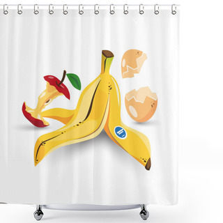 Personality  Organic Trash Food Junk Shower Curtains