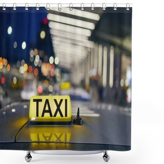 Personality  Lighting Taxi Sign Shower Curtains