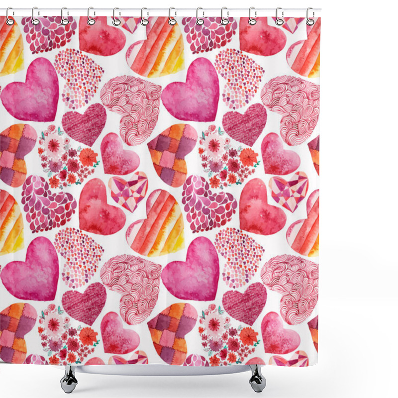 Personality  Watercolor hearts pattern shower curtains