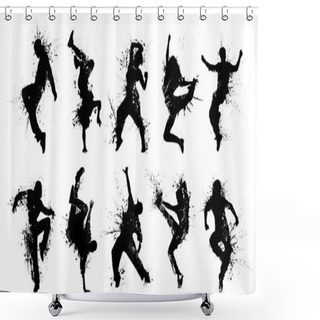 Personality  Grunge Silhouettes. Shower Curtains