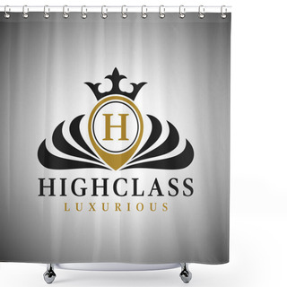 Personality  Letter H Logo - Classic Luxurious Style Logo Template Shower Curtains