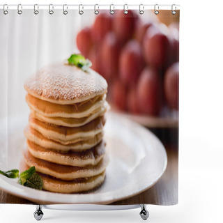 Personality  Pancakes With Mint And Powdered Sugar Shower Curtains
