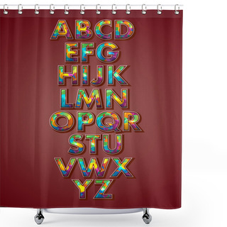 Personality  Vector Alphabet, Vector Illustration Shower Curtains