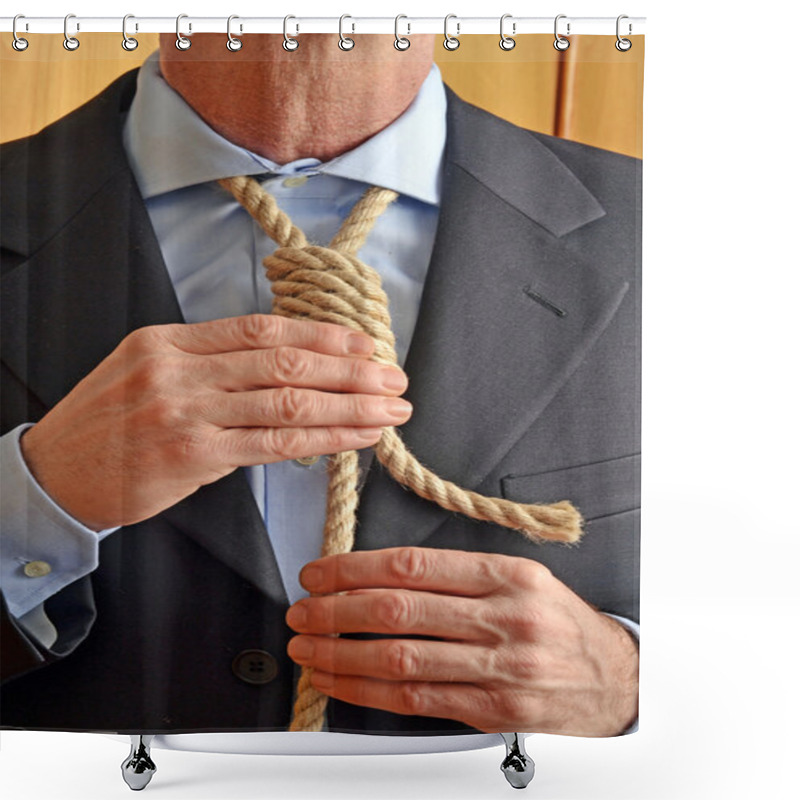 Personality  Hangman Adjusting A Noose Rope Shower Curtains