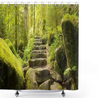 Personality  Stone Stairs Shower Curtains