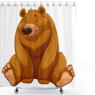 Personality  Fat Brown Bear Shower Curtains