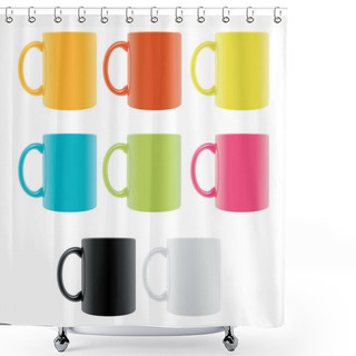Personality  Color Coffee Cup Shower Curtains