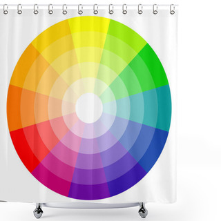 Personality  Color Wheel 12-colors Shower Curtains