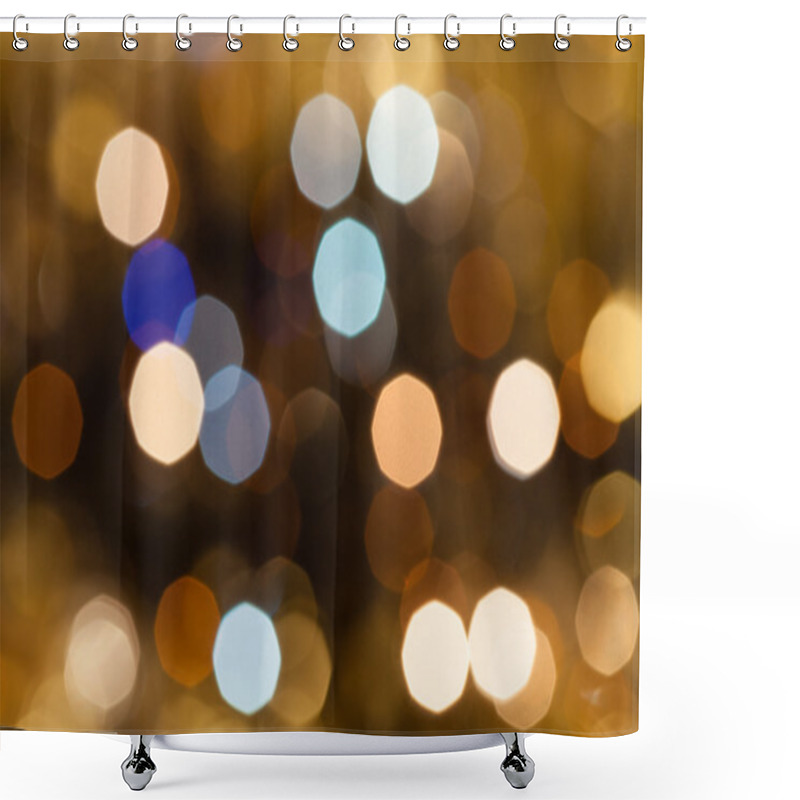 Personality  Brown And Pink Blurred Shimmering Christmas Lights Shower Curtains