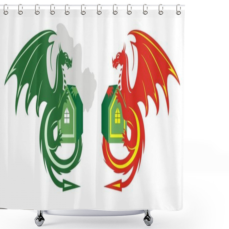 Personality  Dragon Icons Shower Curtains