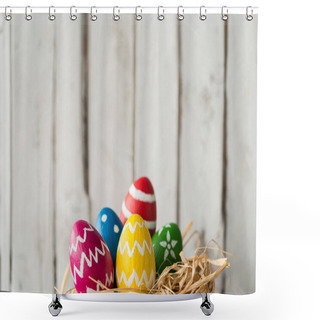 Personality  Cute Painted Eggs Shower Curtains