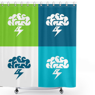 Personality  Brainstorm Flat Four Color Minimal Icon Set Shower Curtains