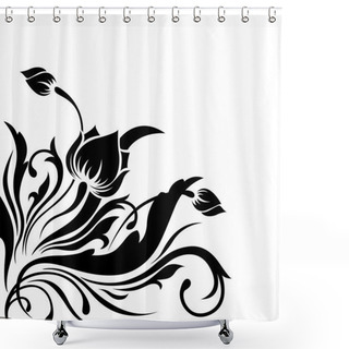 Personality  Angular Pattern Flower Shower Curtains