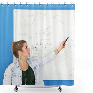 Personality  Whiteboard Engineering Shower Curtains