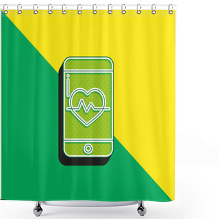 Personality  App Green And Yellow Modern 3d Vector Icon Logo Shower Curtains