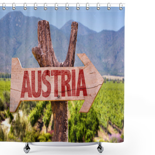 Personality  Austria Wooden Sign Shower Curtains