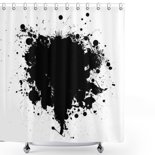 Personality  Black Ink Splatter Shower Curtains