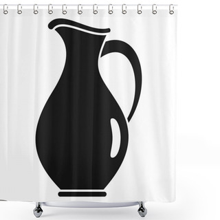 Personality  Water Jug Icon, Simple Style Shower Curtains