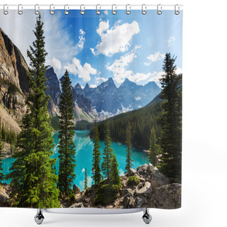 Personality  Beautiful Moraine Lake In Canada Shower Curtains
