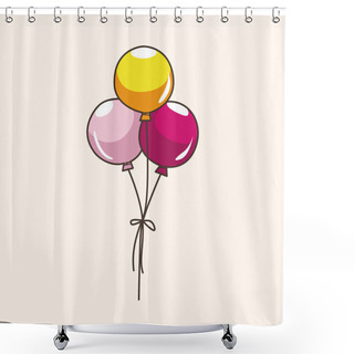 Personality  Amusement Park Balloons Theme Elements Shower Curtains