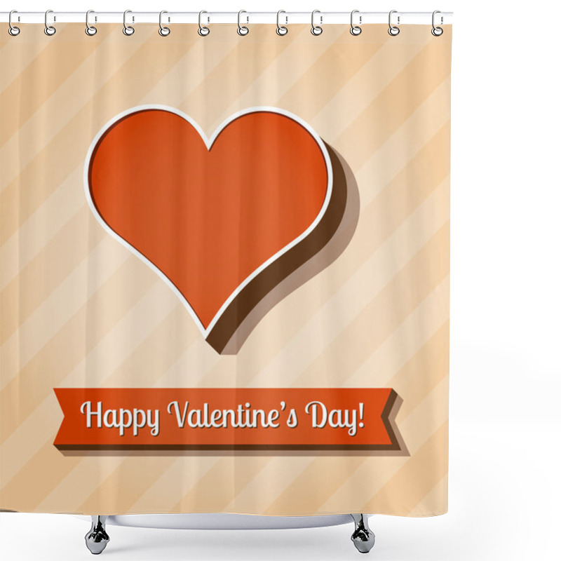 Personality  Vector Card For Valentine's Day. Shower Curtains