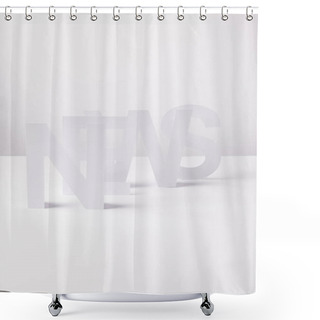 Personality  Word News Made Of Paper Letters, On White Background Shower Curtains