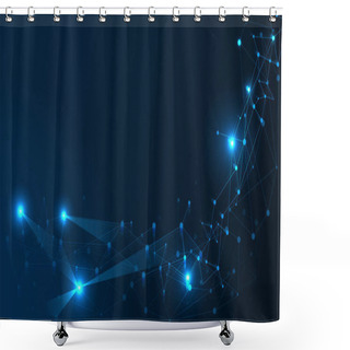 Personality  Abstract Technology Network Structure Background. Futuristic Plexus Effect Computer Geometric Connection Structure. Shower Curtains