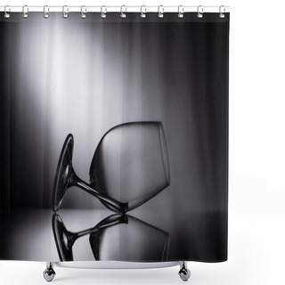 Personality  Broken Sharp Transparent Glass In Dark Shower Curtains