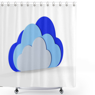 Personality  White Clouds On Blue Sky 3d Render Shower Curtains