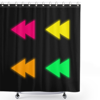 Personality  Backwards Four Color Glowing Neon Vector Icon Shower Curtains