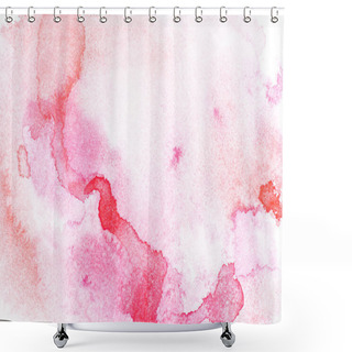 Personality  Abstract Painting With Red Watercolour Paint Blots On White  Shower Curtains