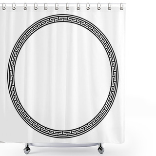 Personality  Greek Key Round Frame. Typical Egyptian, Assyrian And Greek Motives Circle Border. Shower Curtains
