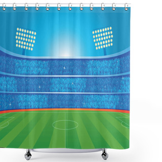 Personality  Soccer Stadium Shower Curtains