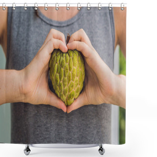 Personality  Cherimoya Fruit In Hands Shower Curtains