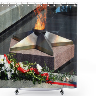 Personality  Eternal Flame With Flowers And Ribbon Shower Curtains